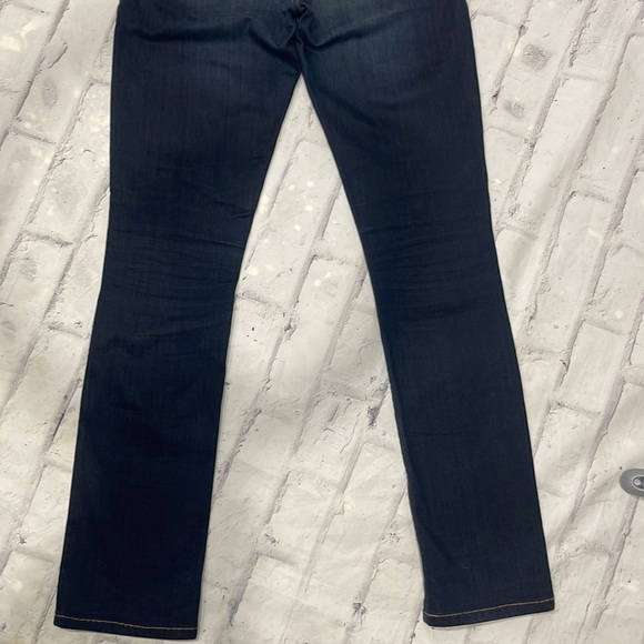 Citizens of Humanity Ava Jeans Low-Mid-Rise Straight Leg Dark Wash Blue Denim - Picture 4 of 14